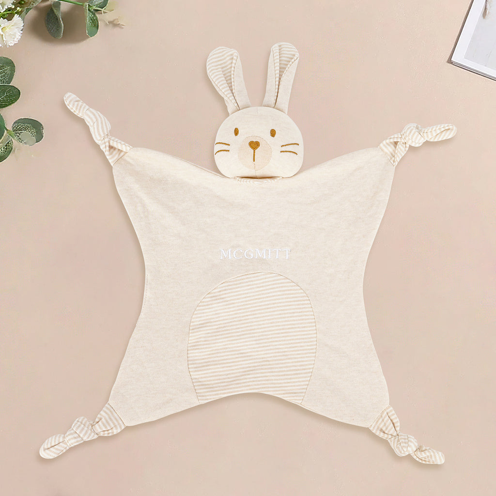 MCGMITT Brand Baby Security Blanket with Cuddle Rabbit - Soft Sensory Comfort Toy for Newborns & Infants