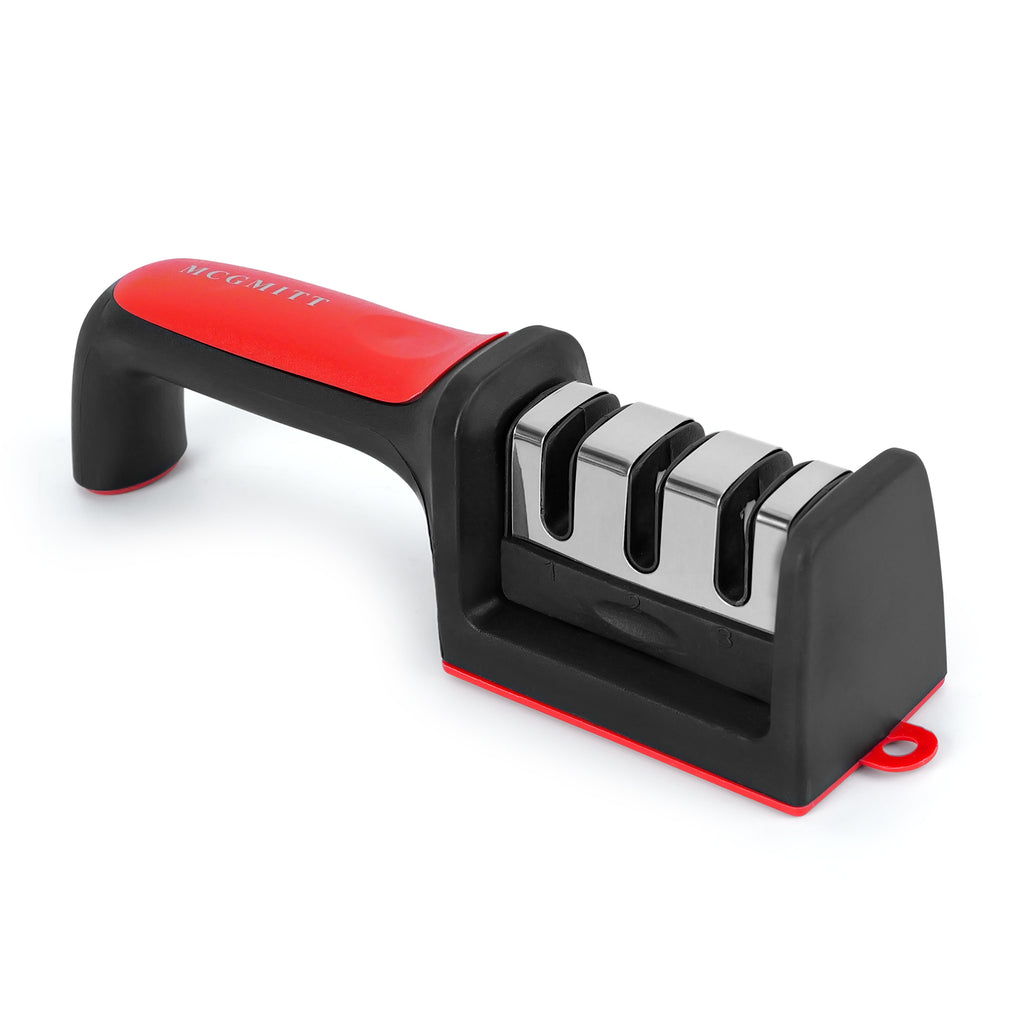 MCGMITT Brand 1Pcs Kitchen 3/4-Segment Knife Sharpener Household Multi-Functional Hand-Held 3/4-Purpose Black Sharpening Stone