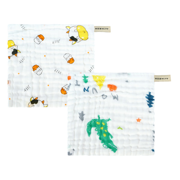 MCGMITT Brand Ultra Soft Muslin Baby Washcloths - 100% Cotton Highly Absorbent Burp Cloths for Face, Hands & Delicate Skin