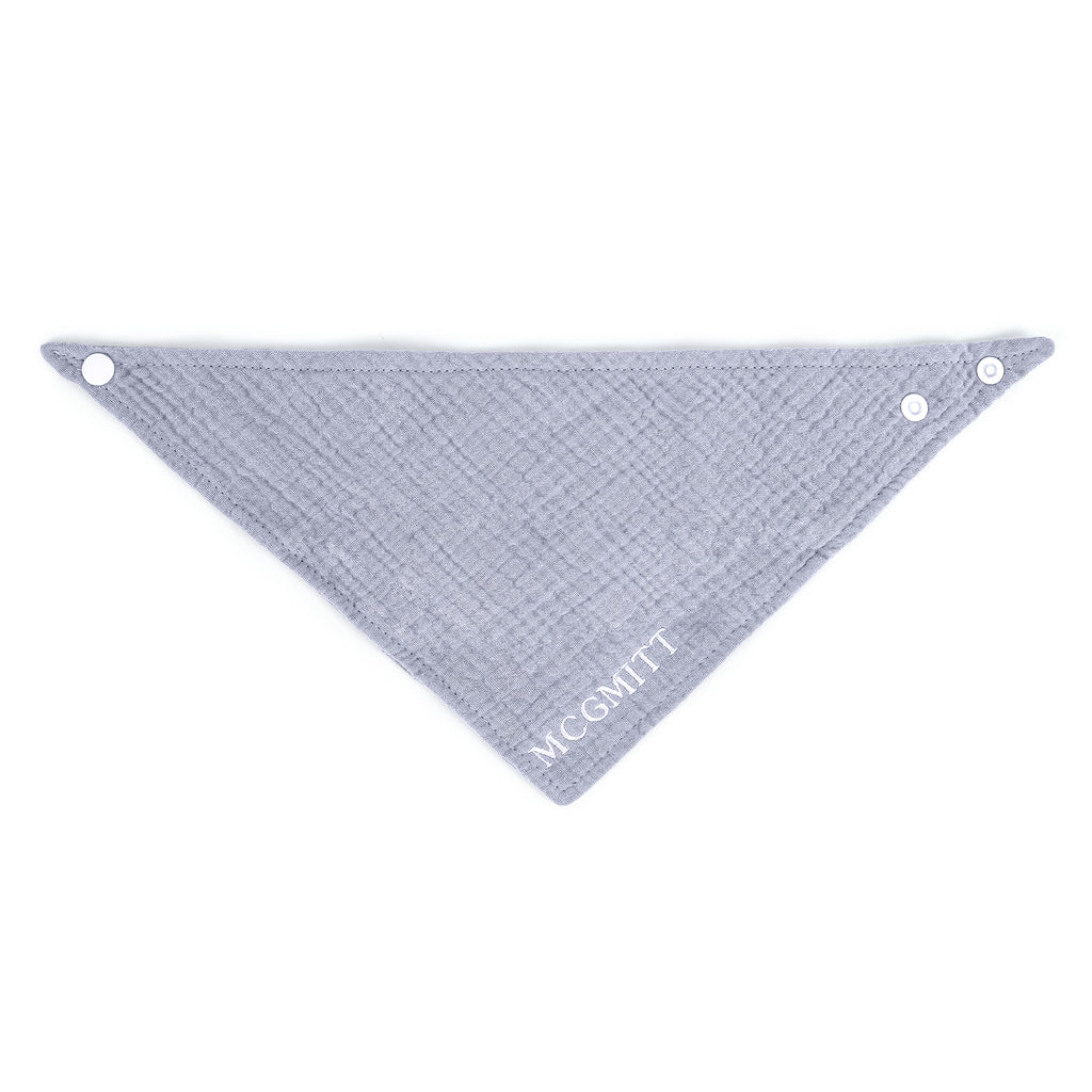 MCGMITT Grey Cotton Gauze Security Blanket and Bandana Bib, Baby Teething Drool Bib with Silicone Teether, Newborn Comfort Nursing Cover, Absorbent Burp Cloth