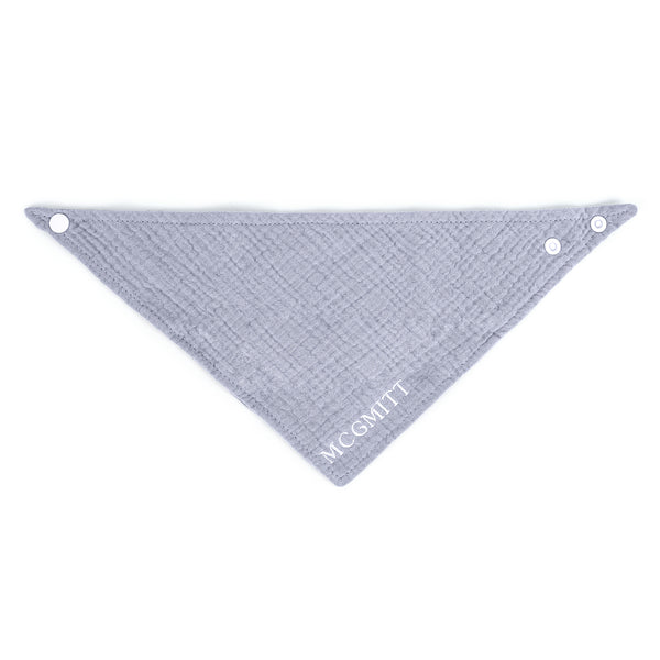 MCGMITT Grey Cotton Gauze Security Blanket and Bandana Bib, Baby Teething Drool Bib with Silicone Teether, Newborn Comfort Nursing Cover, Absorbent Burp Cloth