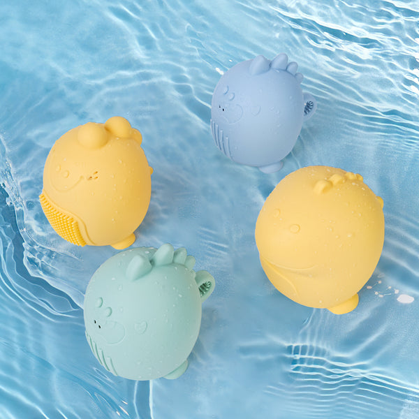 Infants Silicone Baby Squeezable Dinosaurs Bathtub Bath Toys For Toddlers