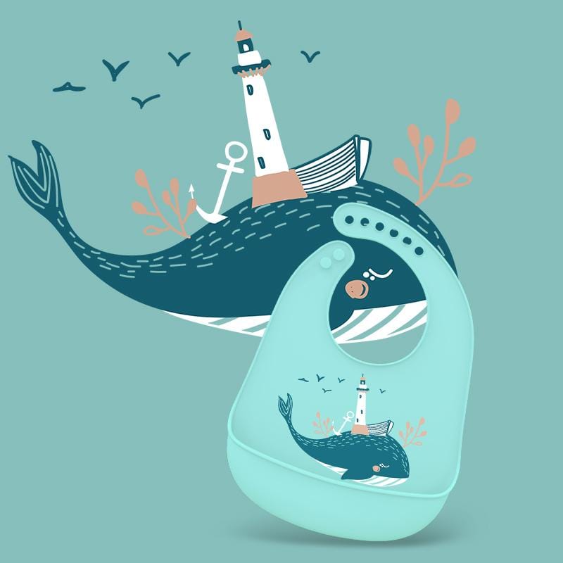 TYRY.HU Silicone Bibs Waterproof Babyborn Feeding ( Cartoon Drooling)