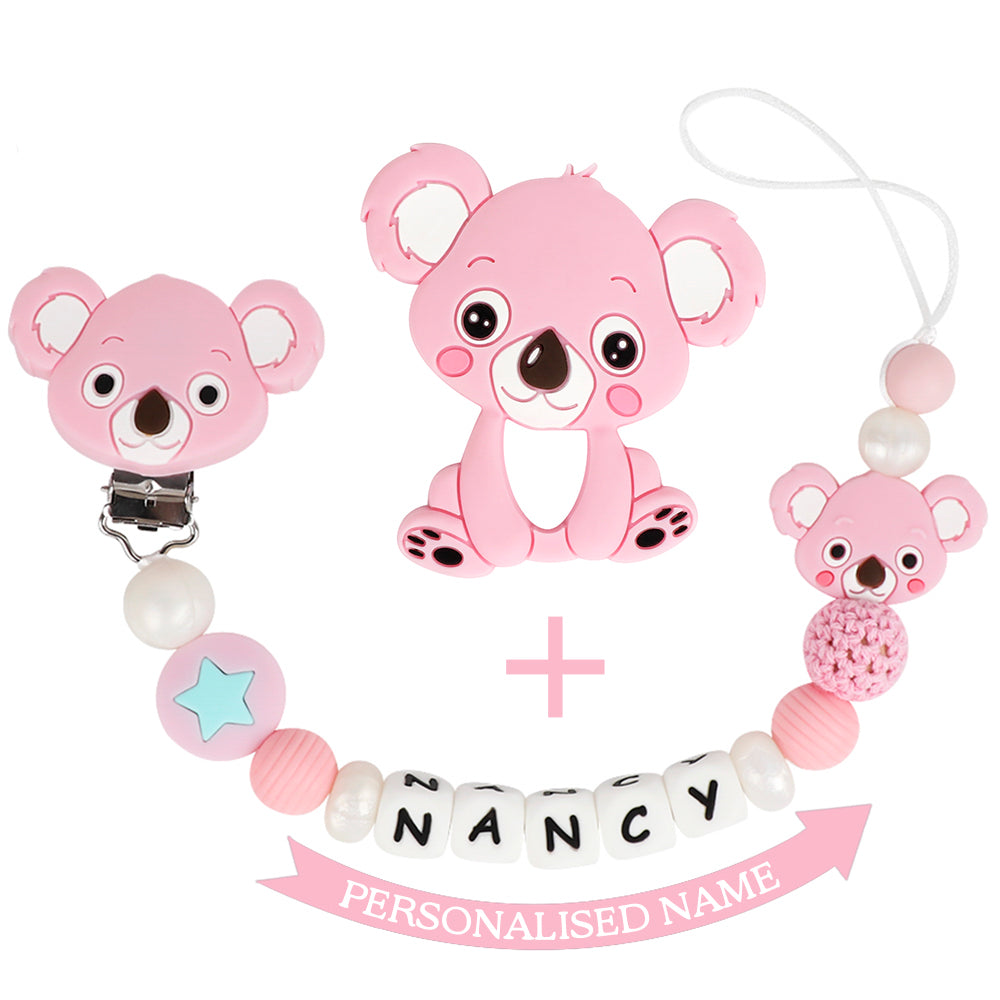 TYRY.HU Best Selling: Name Personalised Clip Pacfier (KOALA'S FAMILY)